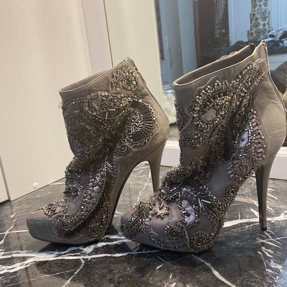 Barbara Bui Embroidered Glitter Boots - Picture 3 of 8